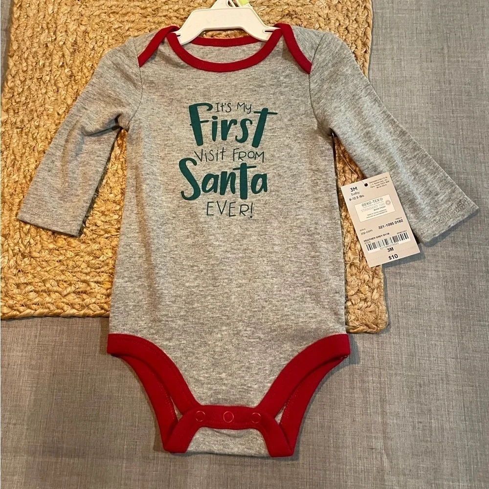 NWT long sleeve onesie “It’s My First Visit From Santa Ever”
